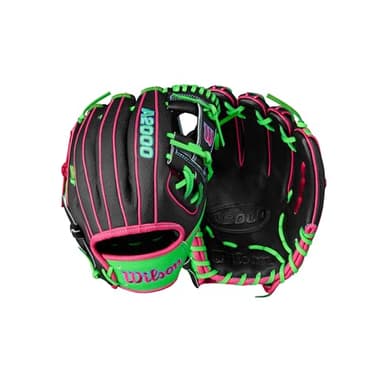 Wilson Summer 2025 A2000 1786SS 11.5" Infield Baseball Glove - Right Hand Throw, Black/Neon Green/Flamingo