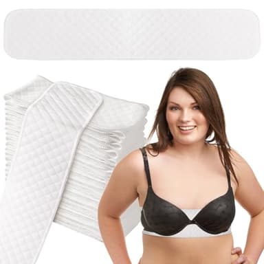 PHOGARY 10pcs Cotton Bra Liners for Sweating, 3 Layer Washable Breast Pads Bra Pads Inserts to Absorb Sweat under Breasts, 18x3 Inch