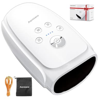 Aqvesane Hand Massager with Heat and Compression, Cordless Hand and Wrist Massager for Arthritis and Carpal Tunnel, Rechargeable, Gifts for Women Men, White
