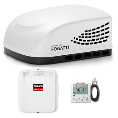 FOGATTI RV Air Conditioner with Heat Strip 15000BTU Non-Ducted, Rooftop AC Unit RV, All in One Unit, Easy Install, Quiet AC, For Camper, 115V (Non-ducted, White)