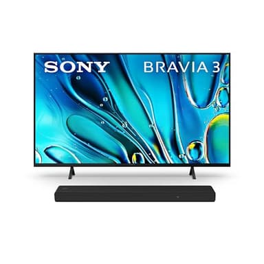 Sony 43 Inch 4K Ultra HD TV BRAVIA 3 LED Smart Google TV HT-A3000 3.1ch Dolby Atmos Soundbar Surround Sound Home Theater