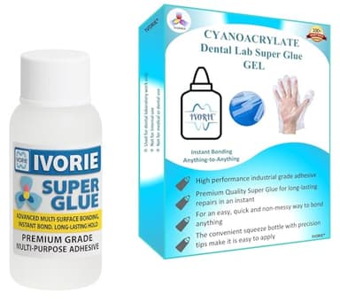 Dental Lab Super Glue Adhesive Instant Bonding - Gel (2oz)