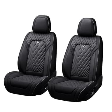 KSJH Ford Transit-250 Seat Covers 2015-2025,Premium Nappa Leather Breathable Waterproof Sports Seat Cover,Easy to Install Automotive Seat Covers Standard 2 Seats（Black）