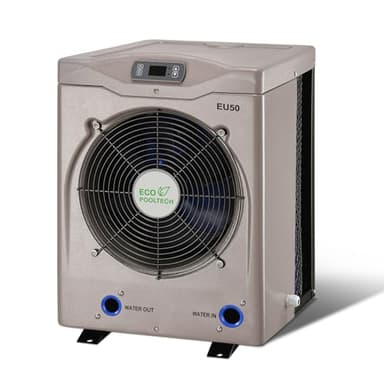 ECOPOOLTECH Swimming Pool Heat Pump, Electric Pool Heater for Above Ground Pool up to 5000 Gallons, Max 16184 BTU, 5.62 COP, Titanium Heat Exchanger, 110V-120V, EU50