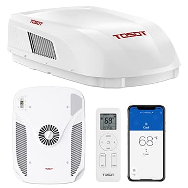 TOSOT 16000 BTU GO Cool RV Air Conditioner, Non-Ducted Camper Rooftop AC Unit with Heat Pump, WiFi and Remote Control, Quiet Air Conditioner for Campers & Trailers, White