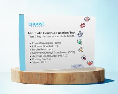 Choose Health 7-in-1 Metabolic Health Test | Cholesterol, Average Blood Sugars, Insulin Resistance And Many More | At-Home Test Kit | Not avail in NY, RI