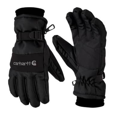 Carhartt Men's Waterproof Insulated Knit Cuff Glove, Black, Large