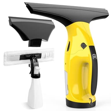Rechargeable Window Vac, Electric Window Vacuum Squeegee, with 11 in. and 6.7 in. Squeegee Blades, Cordless Window Vacuum Cleaner Set for Cleaning Windows, Shower Doors, Mirrors, Tiles