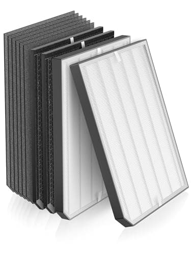 Ecofort 2000 Replacement Filter Compatible with Air Doctor 2000 / 2000i Air Purifier – Includes 2 Premium Filters, 2 Carbon Filters, and 6 Pre-Filter – Compare to ADF2001, ADF2002, ADF2003