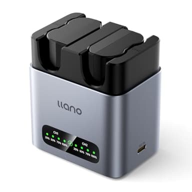 llano 2-Pack EN-EL15C Batteries and 20W Fast Charger for Nikon Z8, Z7II,ZR, Z5II, ZF, Z6III, D850, Z7, Z6II, Z6, D7500, D750, D7200, Heat Dissipation Aluminum Alloy Body, LED Display