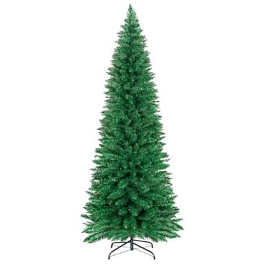 ININ 7FT Slim Pencil Christmas Tree,Artificial Tall Skinny Xmas Tree with 448 Branch Tips,Perfect for Home/Office/Party Decoration, Metal Hinges & Foldable Base.(Unlit)