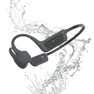 Bone Conduction Headphones-SurfAudio, IP68 Waterproof Swimming Headphones . Bluetooth 5.4, Wireless Open Ear Headphones with Mic, 32GB MP3, Up to 15 Hrs Playtime, Running and Fitness Workout (black)