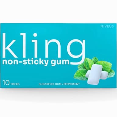 Kling Orthodontic Chewing Gum – Sugar Free Xylitol Gum for Invisalign, Dentures & Braces – Calorie Free Gum for Dry Mouth, Freshens Breath, and Non Stick Dental Gum for Healthy Teeth & Cavities