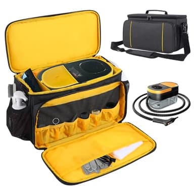 Crisinant Carrying Bag for Gautye Handheld Steam Cleaner, Handheld Steamer Carrying Storage Case with Adjustable Shoulder Strap Portable Steam Cleaner Organizer with Extra Pockets, Case Only