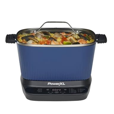 STIRMAX™ Midnight Blue 7.5 Quart Digital Multi-Cooker with Automatic Paddle to Stir and Shred, 9 in 1 programmable presets to Sauté, Sear, and Brown Food Before Simmering