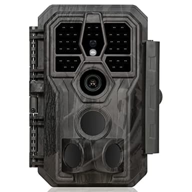 GardePro E5S Trail Camera (Non-Cellular, Non-WiFi), 64MP Photo & 1296P HD Video, 0.1s Trigger, 100ft No-Glow Night Vision, Motion Activated Wildlife Camera