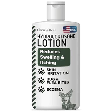 Chew + Heal Labs Hydrocortisone Lotion for Dogs - 4 oz Anti Itch Cream for Irritated Skin, Flea Bites, Itching, and More - Made in the USA