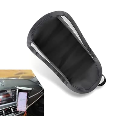 lekiliky Cell Phone Sun Shade, Heat Insulation Anti-glare Portable Center Console Navigation Sun Protection Cover, Universal for All Smartphones and Most Vehicles (Black)