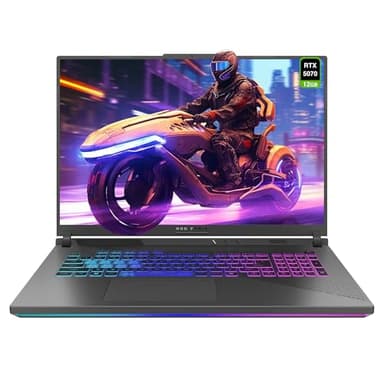 ASUS ROG Strix G18 Gaming Laptop, AMD Ryzen 9-9955HX, 32 GB DDR5 RAM, 2 TB PCIe SSD, 18" 2.5K (2560x1600) 240Hz Display, Nvidia G-Force RTX 5070, 4-Zone RGB Keyboard, W11 Home, Eclipse Gray