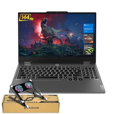 Lenovo LOQ 15 15AHP9 RTX 4060 AI Gaming Laptop, 15.6 FHD 144Hz, AMD Ryzen 7 8845HS, NVIDIA RTX 4060, 32GB DDR5 RAM, 1TB SSD, Backlit Keyboard, RJ-45, Bundle with PCO Laptop Cooler