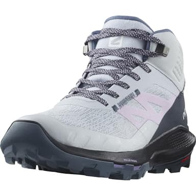 Salomon Women’s Outpulse Mid Gore-Tex, Waterproof Neutral Hiking Shoes - Arctic Ice/India Ink/Orchid Bloom - 9.5