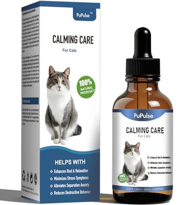 PuPulse Calming Drops for Cats, Helps to Manage Stress & Anxiety, with Pheromones That May Help Curb Destructive Behavior & Separation Anxiety, Health Supplement for Cats, Sedative-Free, 2 floz