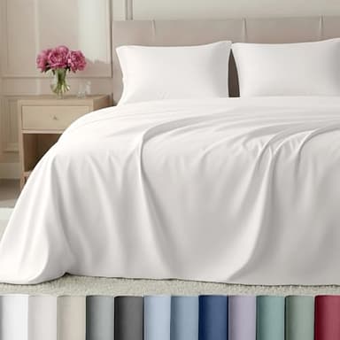 California Design Den Split King Sheets Sets for Adjustable Bed, Soft 800 Thread Count Sateen, 100% Cotton Set, Includes Twin XL Fitted Sheets - True Ivory