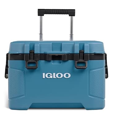 Igloo Trailmate 52Qt Wheeled Cooler, Insulated Hard Shell Ice Chest, Modern Blue