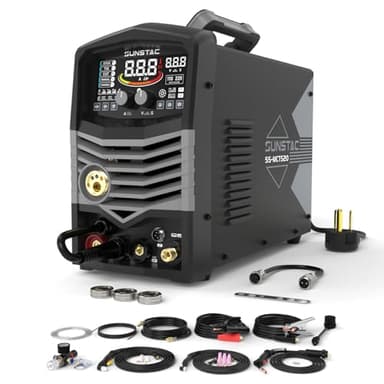 Sunstac 5 in 1 Plasma Cutter and Welder Combo, CUT/TIG/MIG/Flux MIG/MMA, 50A Plasma Cutter, 200A TIG and MIG, 180A STICK Welder, 110/220V Dual Voltage Multi-Functional Welder