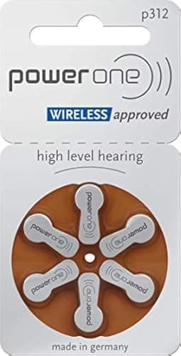 Power One Size 312 Hearing Aid Battery No Mercury, 60 Batteries