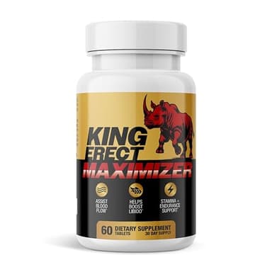 King Erect Maximizer - Enlargement Pills for Men - Fast Acting Blood Flow Support & Circulation Support - Supplement for Intimacy, Girth, Size, Stamina Loss - 60 Tablets for Male Vitality