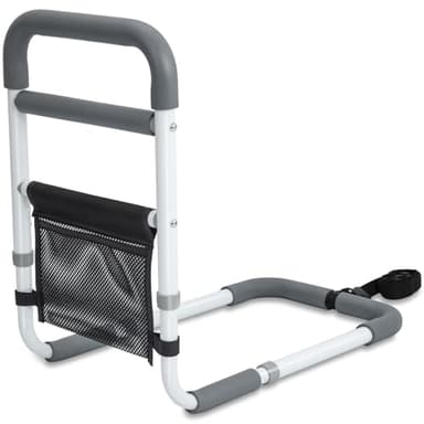 YrHeiper Bed Rails for Elderly Adults - 350LBS Heavy Duty Bed Assist Rail with Non-Slip Bedside Handle, Fall Prevention Safety Cane with Storage Pocket for Seniors, Fits King/Queen/Full/Twin Beds