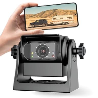 EWAY Strong Magnetic Wireless Backup Camera for iPhone Android, WiFi Hitch Camera Rechargeable Battery for Hitch Gooseneck Travel Boat Horse Trailer Truck Camper RV Front Rear View Reverse Back up