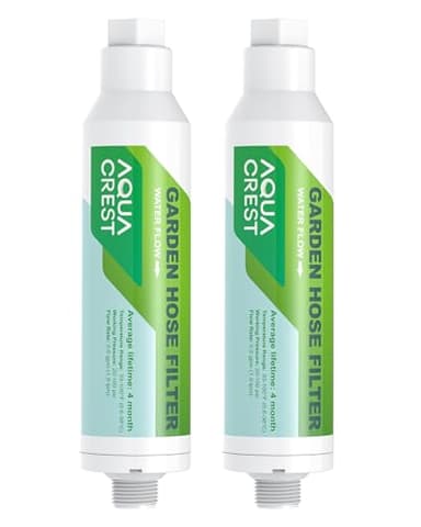 AQUACREST Garden Hose Water Filter for Plants, Greatly Reduces Chlorine, Odor, Improve Plants Health, Ideal for Organic Gardening, Farming and Pets, Pack of 2 (Package May Vary)