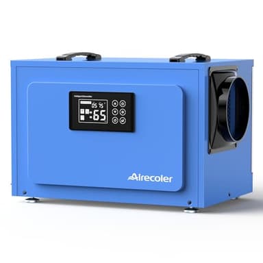 Airecoler 125 Pints Commercial Dehumidifier with Pump for Crawl Spaces & Basements with Drain Hose, Industrial Grade Water Damage Restoration for up to 6,000 sq ft, Auto Defrost, Memory Starting