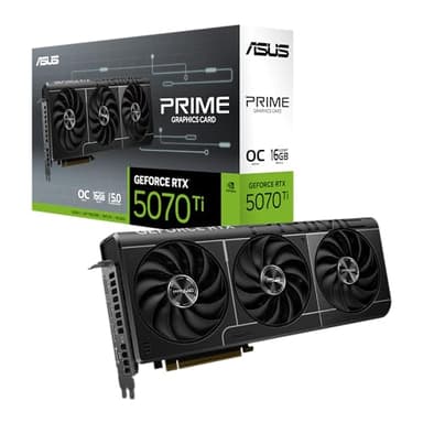 ASUS The SFF-Ready Prime GeForce RTX™ 5070 Ti OC Edition 16GB GDDR7 Graphics Card (PCIe® 5.0, 16GB GDDR7, HDMI®/DP 2.1, 2.5-Slot, Axial-tech Fans, Dual BIOS)