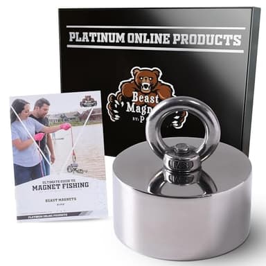 2000lb Strong 360 Degree Fishing Magnet for Magnetic Fishing, Strong Heavy Duty Neodymium N52 Magnets for Salvage Treasure Hunting in Rivers, Oceans and Lakes