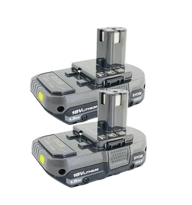 RYOBI P102 18V One+ Compact Lithium Ion Battery, 2 Pack