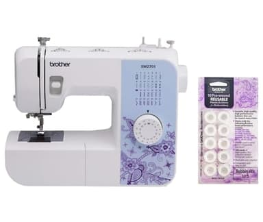Brother XM2701 Sewing Machine, Lightweight Machine with 27 Stitches, 10-Pack Pre-Wound Bobbins Included