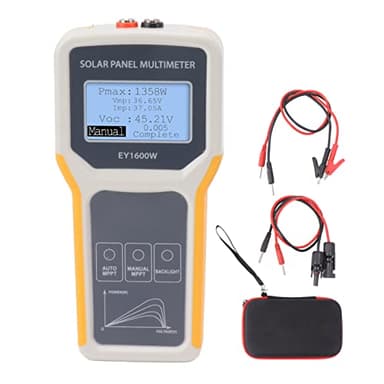 BTSEURY Solar Panel Tester, Photovoltaic Multimeter, EY1600W with Backlight MPPT Open Circuit Voltage Tool for Solar PV Testing Yellow, Solar Panel Multimeter