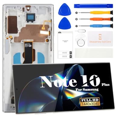 TFT for Samsung Note 10 Plus LCD Screen Replacement for Samsung Galaxy Note 10 Plus LCD Display for Galaxy SM-N975F, SM-N975U LCD Touch Screen Digitizer Assembly Repair Kits with Frame (Silver)