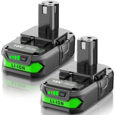 2Pack 4.0Ah Replacement for Ryobi 18V Battery Compatible with Ryobi 18 Volt Lithium ONE+ Plus Battery P102 P103 P104 P105 P107 P108 P109 PBP002 PBP003 PBP004 PBP005 PBP006 Cordless Power Tools