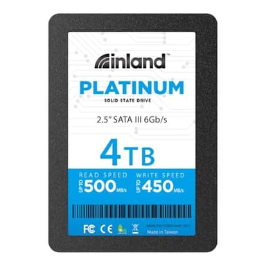 INLAND Platinum 4TB SATA III 6Gb/s, 2.5"/7mm Internal Solid State Drive SSD for Laptop & PC Desktop