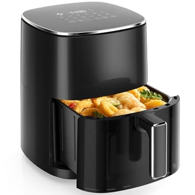 Sweetcrispy 6QT Air Fryer with Window, Square Airfryer Oven 12-in-1 for Family, 400°F Rapid Air Crispy Technology, Roast Bake Dehydrate, Nonstick & Easy-Clean Basket