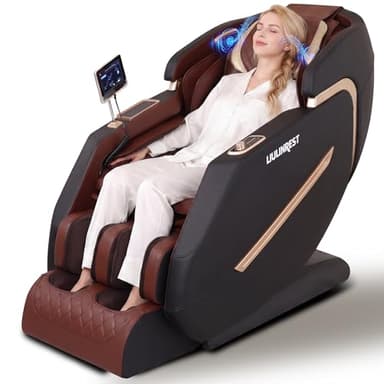 LIULINREST 2026 4D Massage Chair Full Body, Zero Gravity Massage Chair with SL-Track & Heating, Massage Shiatsu Recliner Chair with Smart Voice Control, Touchable Screen, Airbags (Brown)