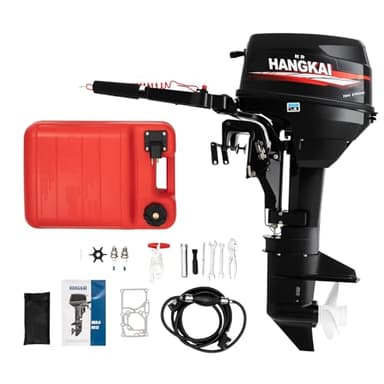 COFECO Hangkai 12HP Outboard Motor, 2 Stroke 169CC Heavy Duty Fishing Boat Engine Water Cooling with CDI Ignition System, 4500-5500RPM (Short Shaft)