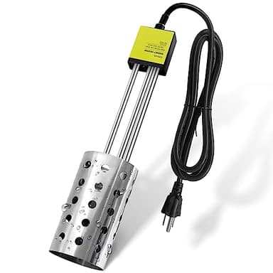 1500W Immersion Heater, GESAIL Bucket Water Heater with 304 Stainless-Steel Guard, Submersible Bucket Heater with Thermostat and Auto Shutoff, Perfect for Home Travel and Winter Job