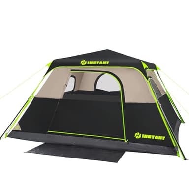 HINSTANT 4/6/8 Person Instant Tent, Waterproof Pop Up Tents for Camping with Rainfly, 60 Seconds Easy Setup, Automatic Cabin Tent for Family Camping with Expandable Carry Bag & Upgraded Ventilation