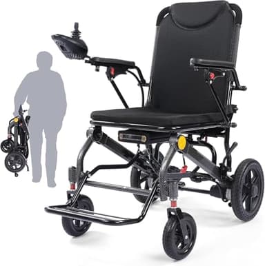 32 lbs Lightweight Electric Wheelchair for Adults, Dual Motor Portable Folding Power Wheelchair, Powerful Performance, Airline Approved for Travel & Home Use