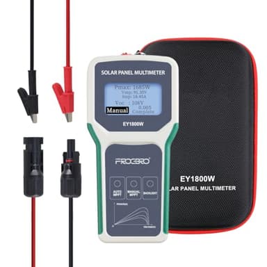FrogBro 1800W Solar Panel Tester Photovoltaic Multimeter, Troubleshooting Tool with Smart MPPT Display, Upgraded Measuring Range (5~1800W, 20~120V, 0~60A) for Solar PV Panel Testing and Data Analysis